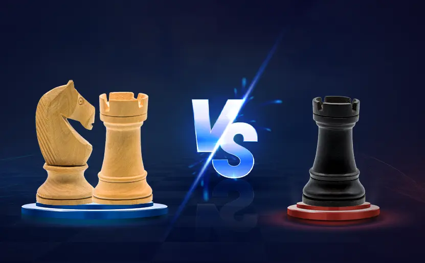 Knight Rook Piece Rook + Knight vs Rook